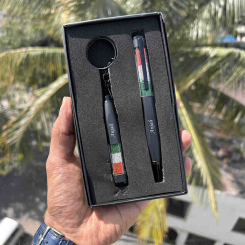 Personalised Tiranga Pen with Keychain