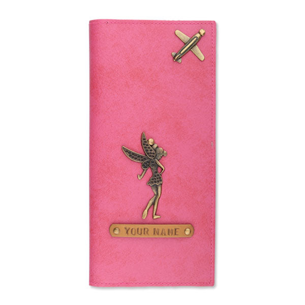 Personalised Travel Wallet with Charms - Pink - Uncommongifts.in