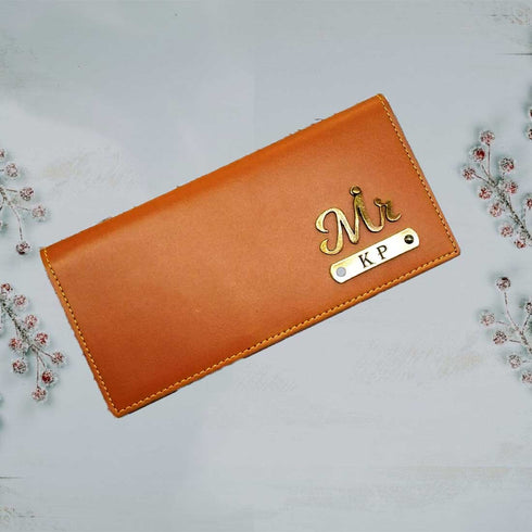 Personalised Travel Wallet with Charms - Tan - Uncommongifts.in