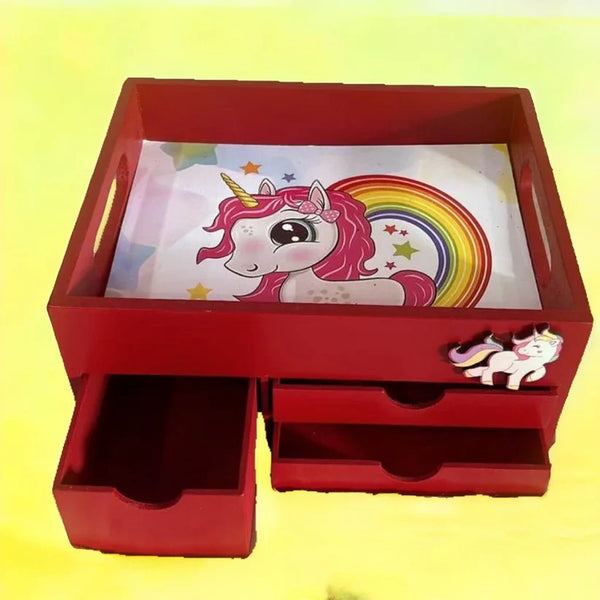 Personalised Tray with Multiple Drawers for Kids