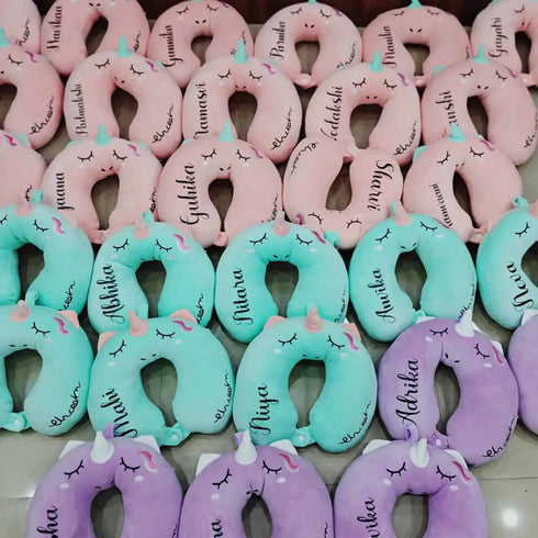 Personalised Unicorn Neck Pillow for Kids