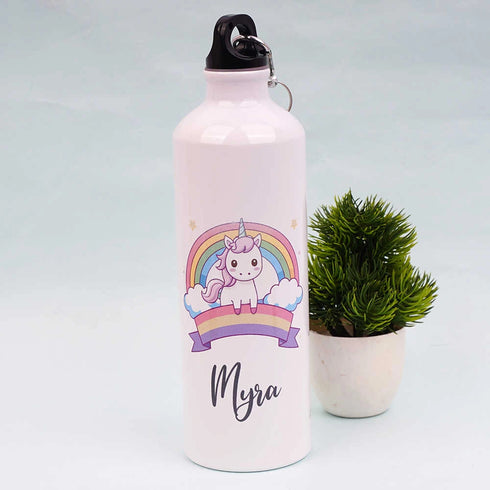 Personalised Unicorn Printed Aluminum Bottle for Kids
