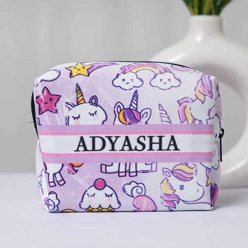Personalised Unicorn Printed Box Pouch