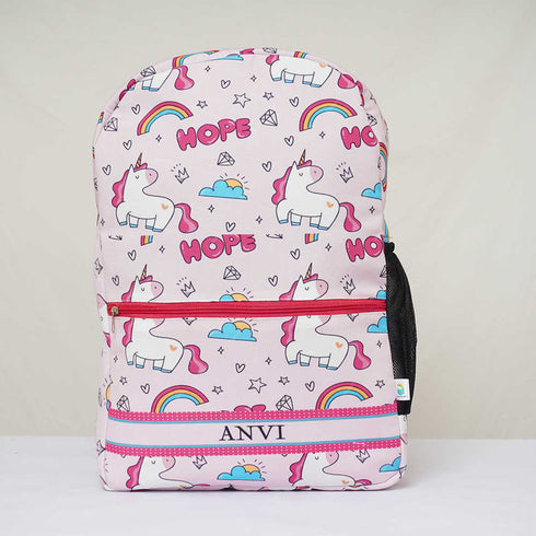 Personalised Unicorn Printed Kids Bag Pack