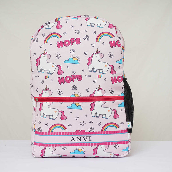 Personalised Unicorn Printed Kids Bag Pack