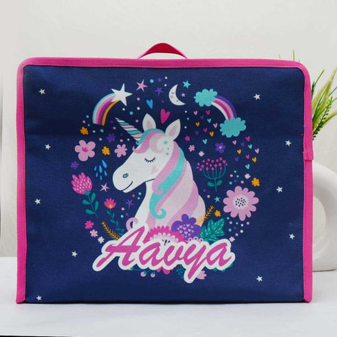 Personalised Unicorn Printed Kids Box Organiser Bag