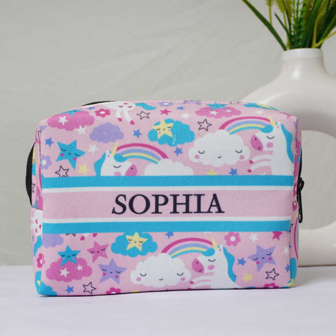 Personalised Unicorn Printed Kids Box Pouch