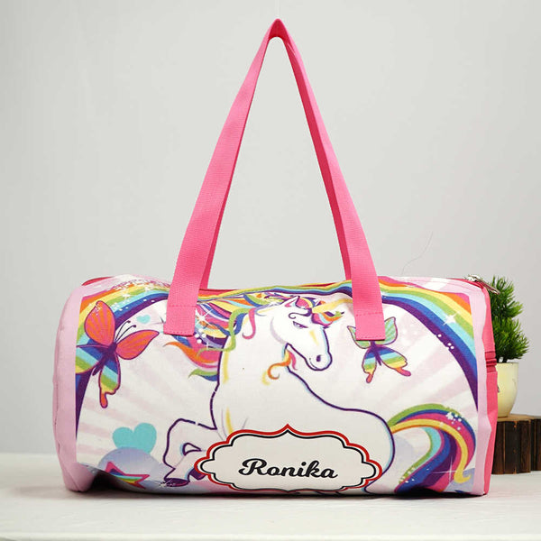 Personalised Unicorn Printed Kids Swimming Duffle Bag