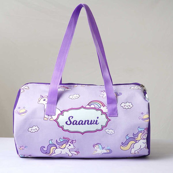 Personalised Unicorn Printed Kids Swimming Duffle Bag