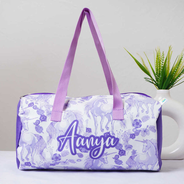 Personalised Unicorn Printed Kids Swimming Duffle Bag