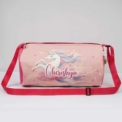 Personalised Unicorn Printed Kids Swimming Sling Duffle Bag