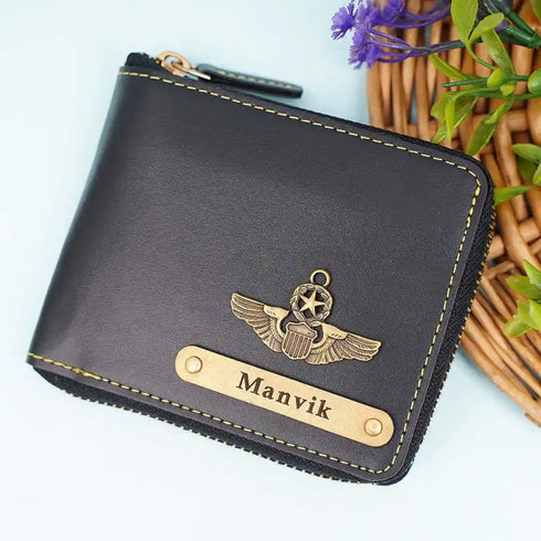 Personalised Unisex Wallet With Charm - Olive