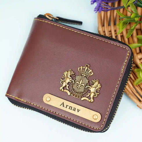 Personalised Unisex Wallet With Charm - Olive