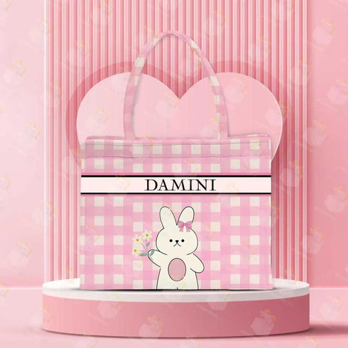 Personalised Valentine Tote Bag for Her | Rabbit Shaped
