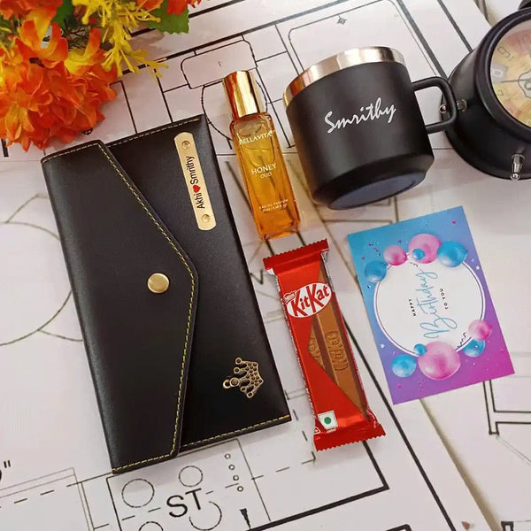 Personalised Women's Wallet Combo with Charm