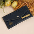 Personalised Women's Wallet With Charm - Navy Blue - Uncommongifts.in