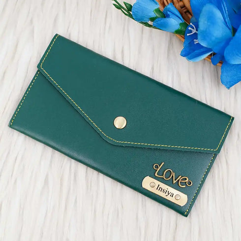 Personalised Women's Wallet With Charm - Brown