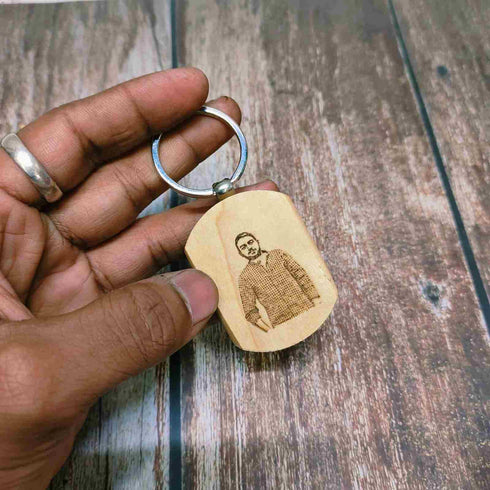 Personalised MDF Photo Name Keychain