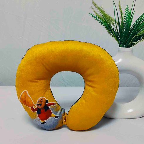 Personalised Yellow Cartoon Printed Kids Neck Pillow