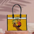 Personalised Yellow Girl Printed Box Tote Bag - Uncommongifts.in