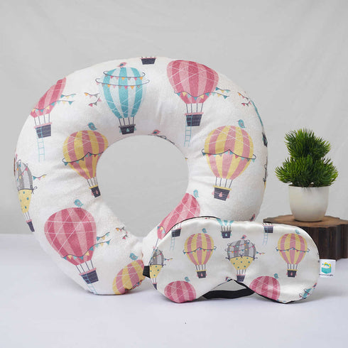 Personalised Air Balloon Printed Neck Pillow Combo Gift Set