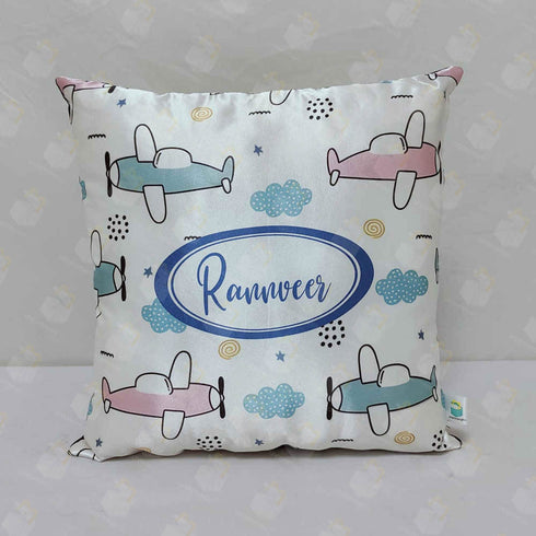 Personalised Airplane Printed Kids Cushion