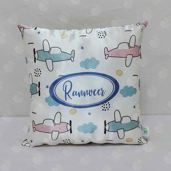 Personalised Airplane Printed Kids Cushion