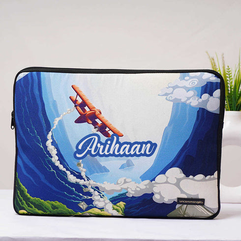 Personalised Airplane Printed Kids Laptop Sleeve/Cover