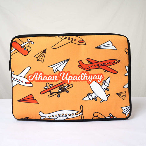 Personalised Airplane Printed Kids Laptop Sleeve/Cover