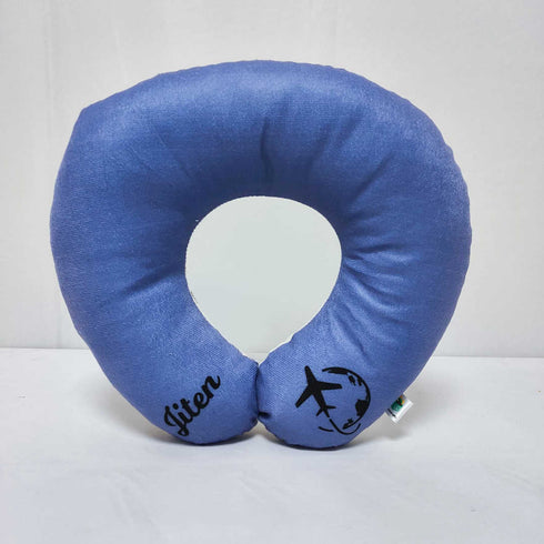 Personalised Airplane Printed Neck Pillow - Blue