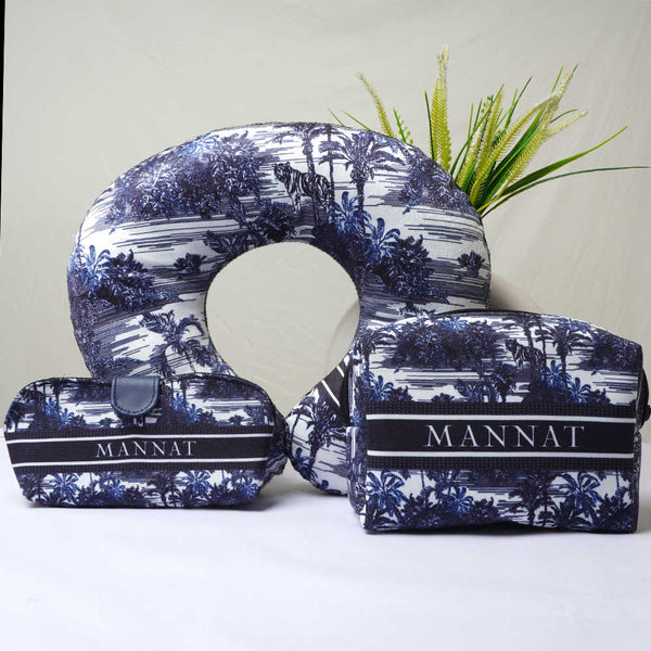 Personalised Animal Printed Neck Pillow Combo Gift Set