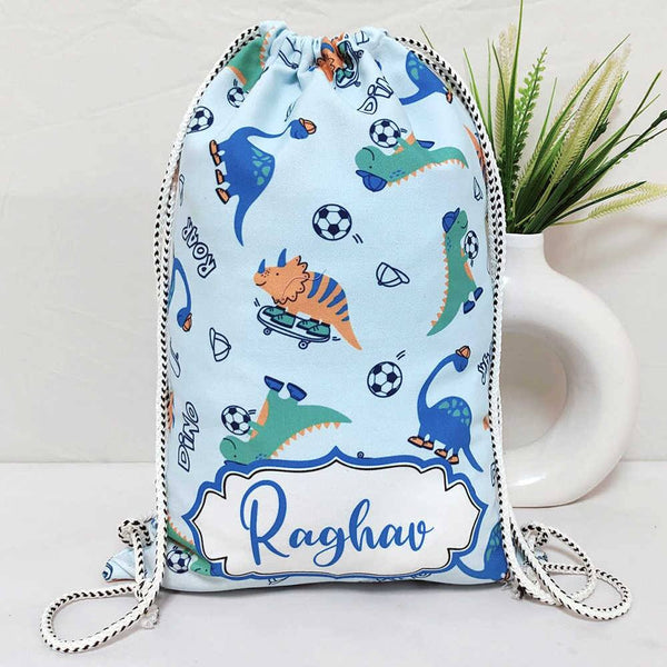 Personalised Animals Printed Kids Drawstring Bag