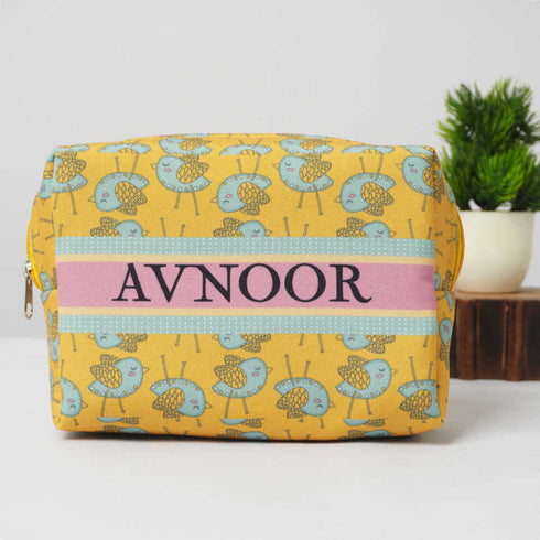 Personalised Birds Printed Box Pouch