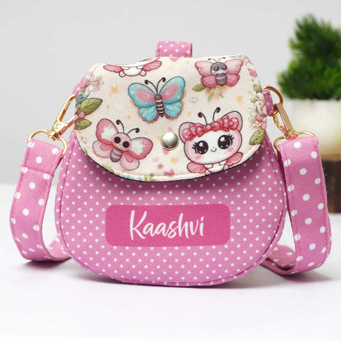 Personalised Butterflies Printed Sling Bag for Kids