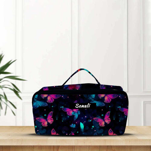 Personalised Butterflies Travel Makeup Bag Cosmetic Storage Vanity Pouch