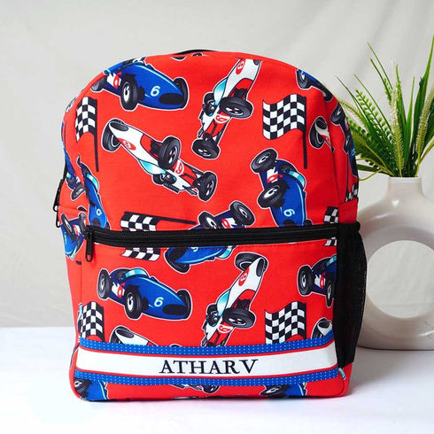 Personalised Cars Printed Kids Bag Pack