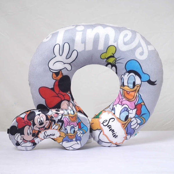 Personalised Cartoon Printed Neck Pillow Combo Gift Set