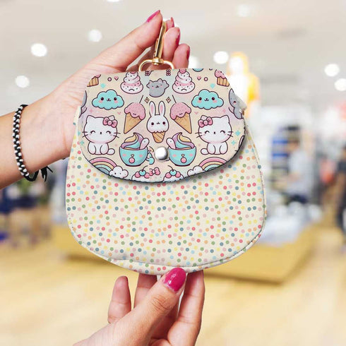 Personalised Cat Printed Sling Bag for Kids