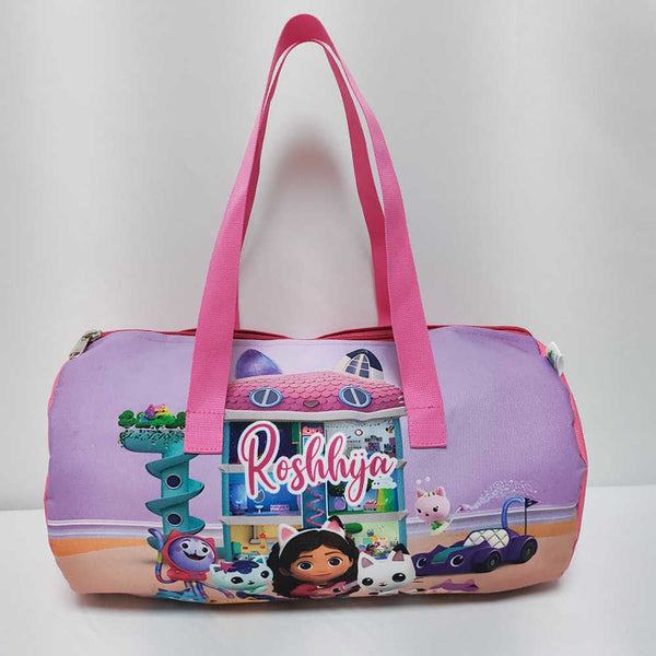 Personalised Cat Printed Kids Swimming Duffle Bag