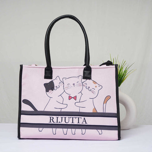 Personalised Cats Printed Box Bag