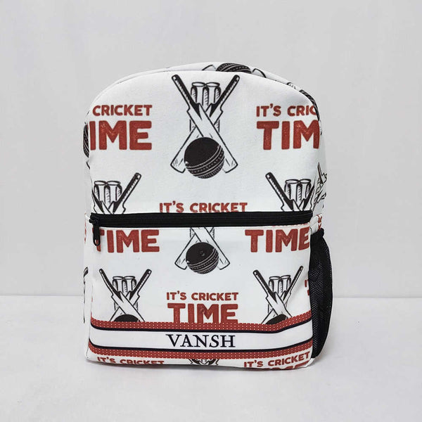 Personalised Cricket Printed Kids Bag Pack