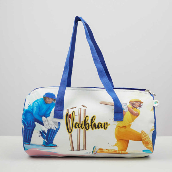 Personalised Cricket Printed Kids Swimming Duffle Bag