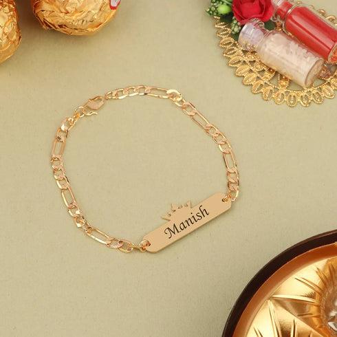 Personalised Crown Bracelet Rakhi For Brother