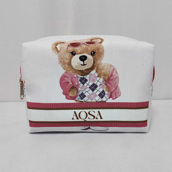 Personalised Cute Teddy Printed Kids Box Pouch