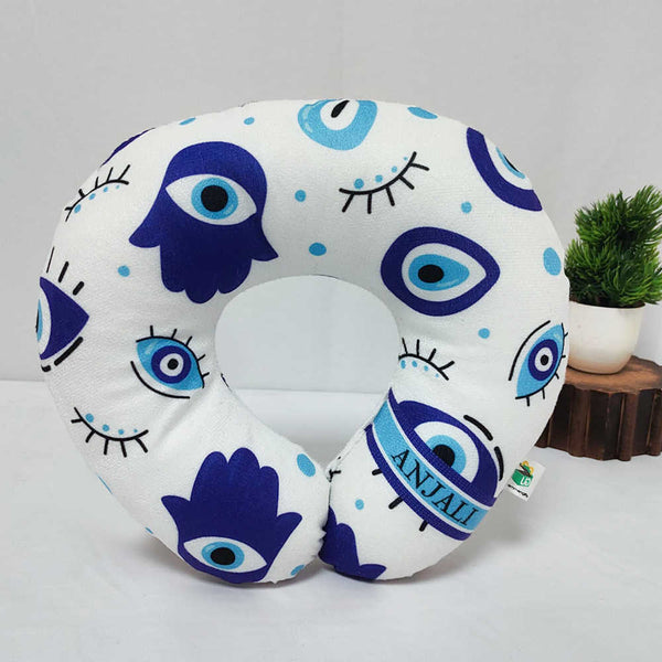 Personalised Evil Eye Printed Neck Pillow for Kids