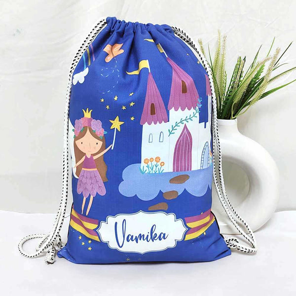 Personalised Fairy Printed Kids Drawstring Bag