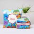 Personalised Fish Printed Cushion & Box Pouch Kids Combo