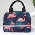 Personalised Flamingo Printed Kids Lunch Bag With Handle