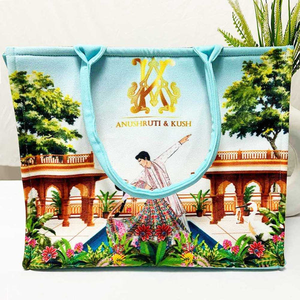 Personalised Floral Printed Box Bag