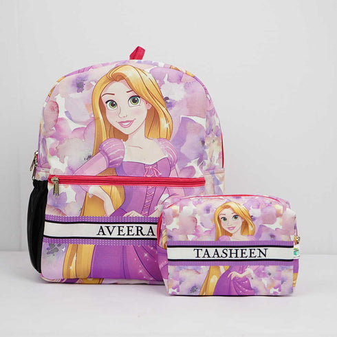 Personalised Floral Printed Kids Bagpack Combo Gift Set